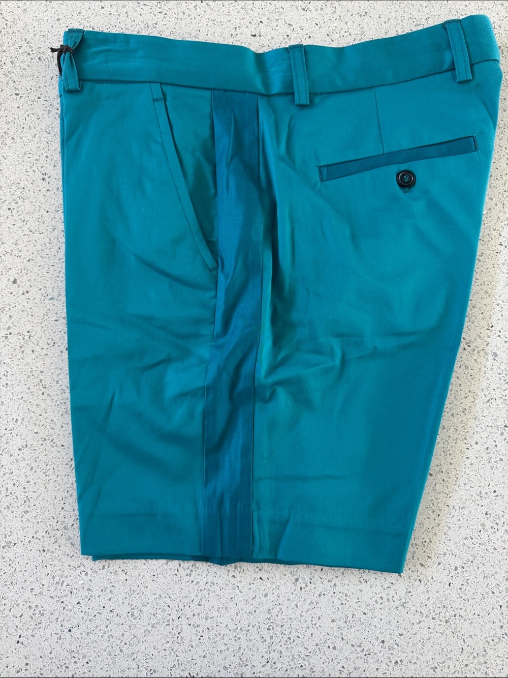 Mr Turk Teal Flat-Front Dress Shorts